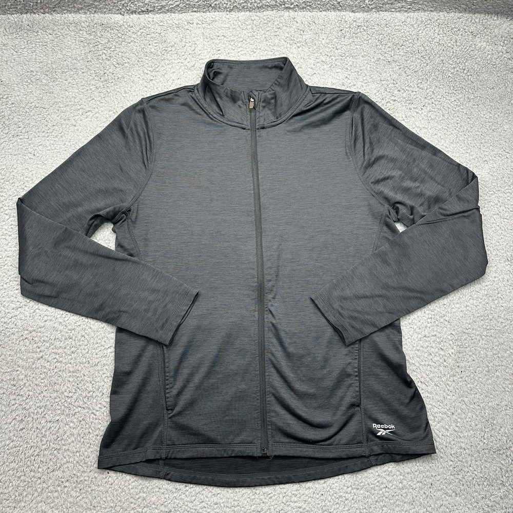 Reebok REW223JK04 Womens Large Black All Around Vector Full Zip Jacket 061478